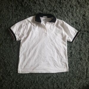 415. contrast collar ribbed polo shirt